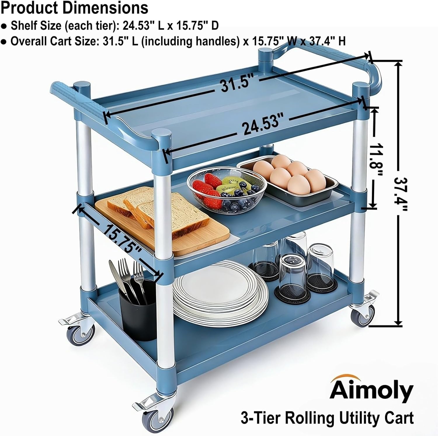 Carrinho Utilitário de 3 Nívei - Commercial Kitchen On Wheels avaliação e preço