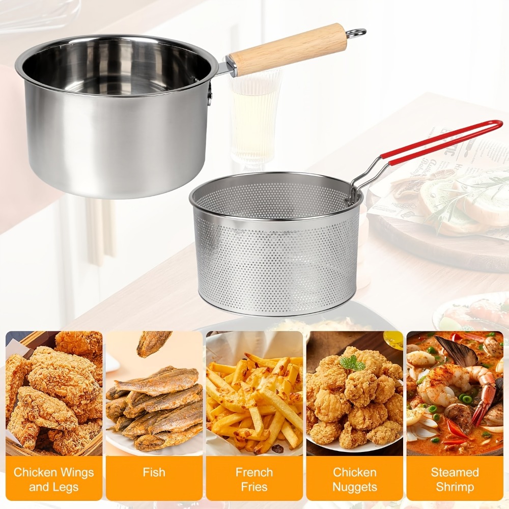 Fritadeira de aço inoxidável d - Commercial Kitchen Pots And Pans avaliação e preço