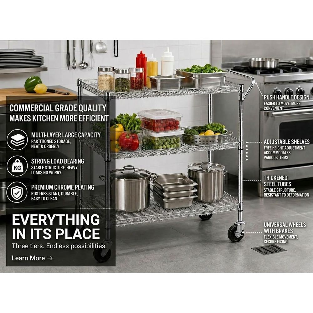 Carrinho de Cozinha Utilitário - Commercial Kitchen On Wheels avaliação e preço